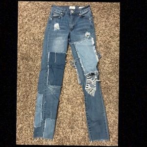 cotton on patched jeans
